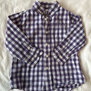 Crewcuts Purple Gingham Button Down Shirt (2T)